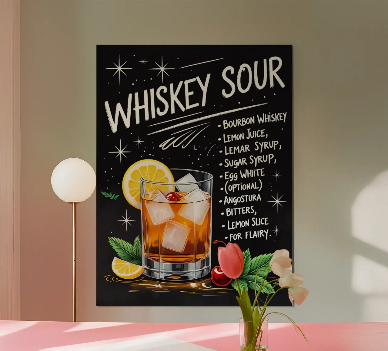 Whiskey Sour Cocktail poster da Jeff Studio