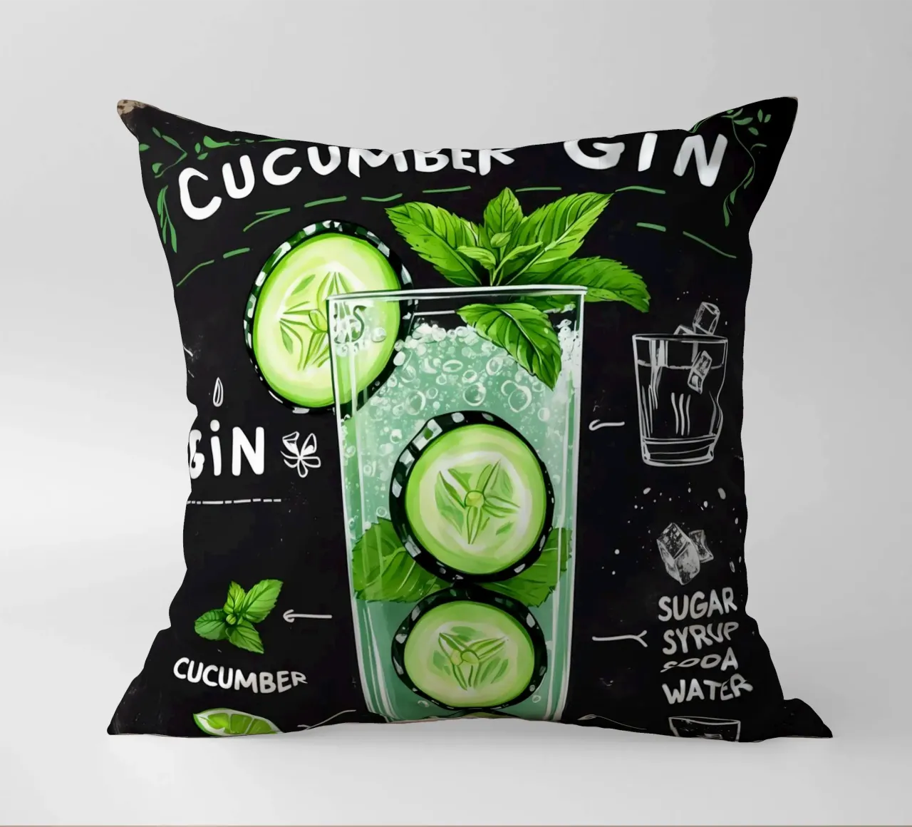Cucumber Gin Cocktail cuscino da Jeff Studio