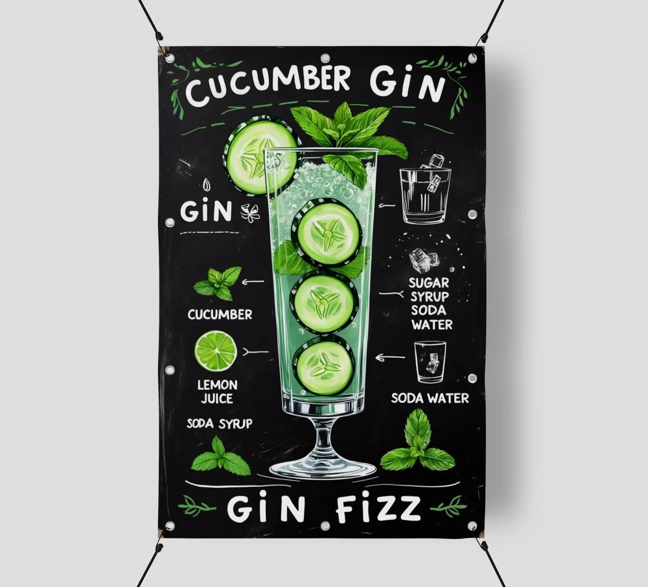 Cucumber Gin Cocktail telo in pvc da Jeff Studio