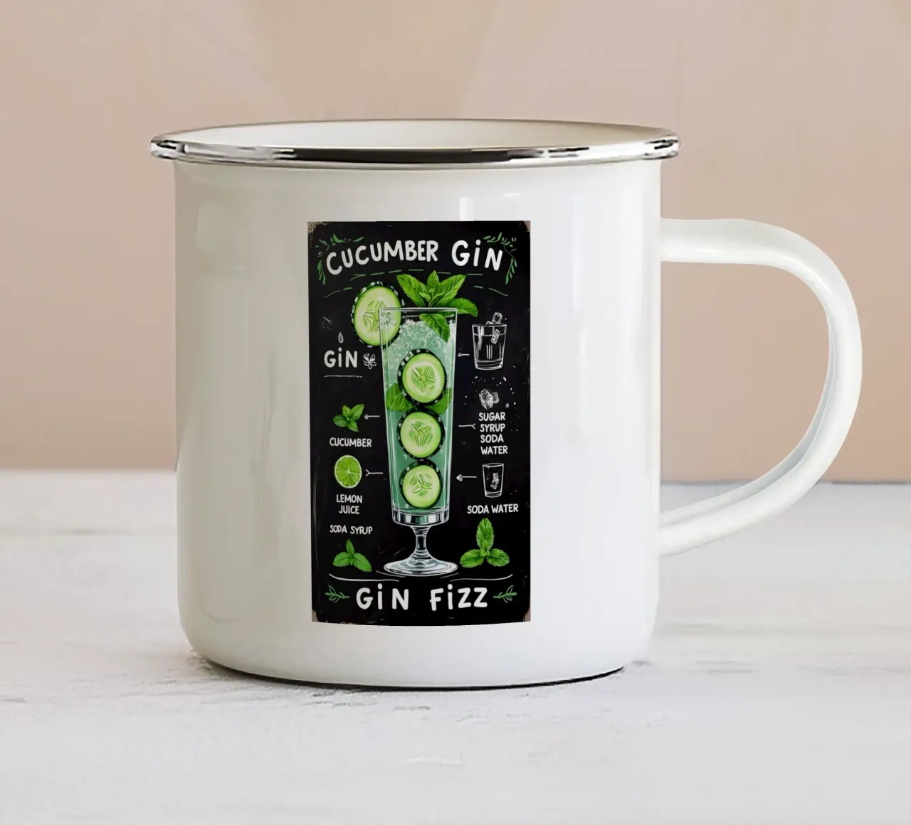 Cucumber Gin Cocktail tazza in smalto da Jeff Studio