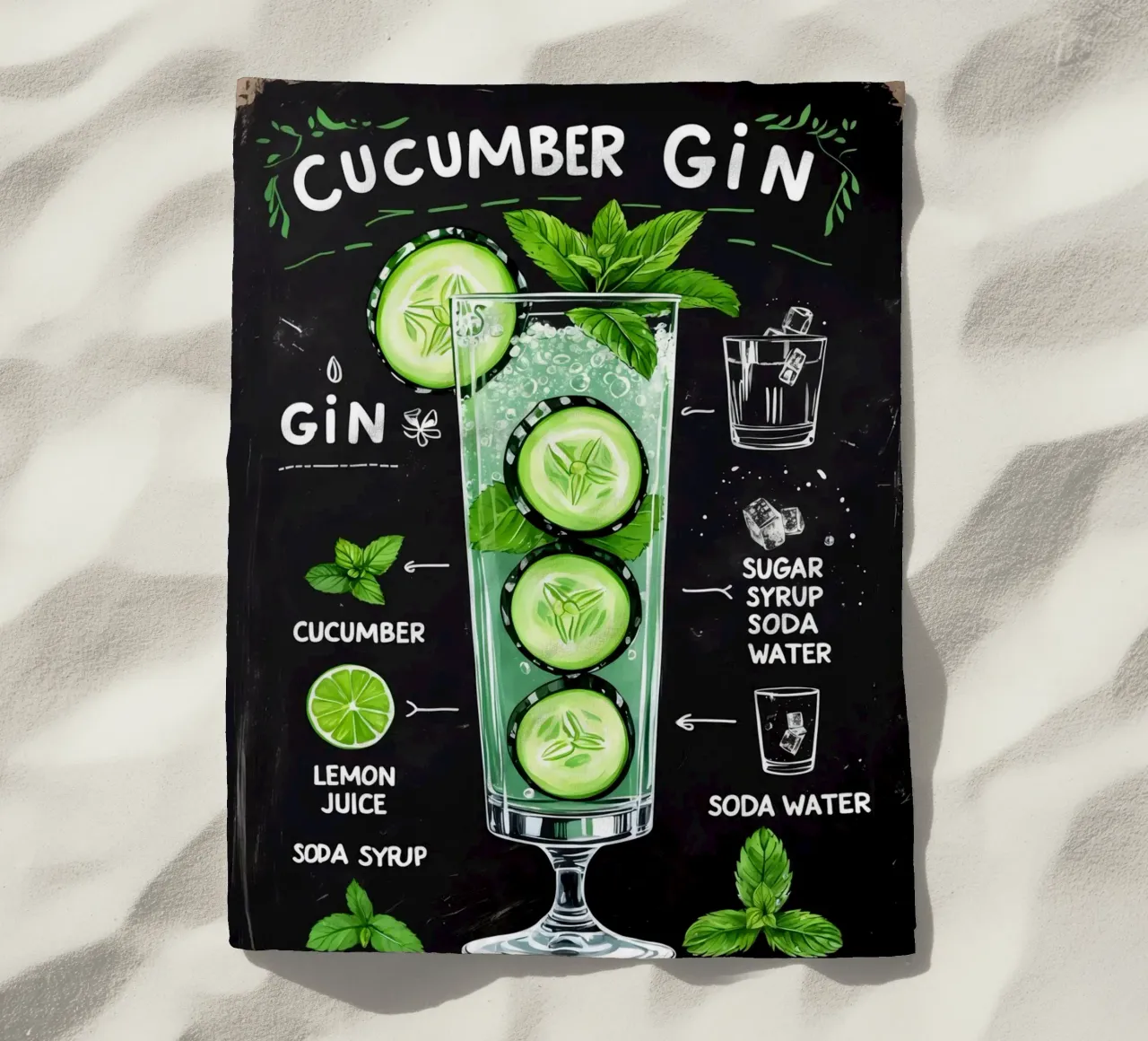 Cucumber Gin Cocktail telo mare da Jeff Studio