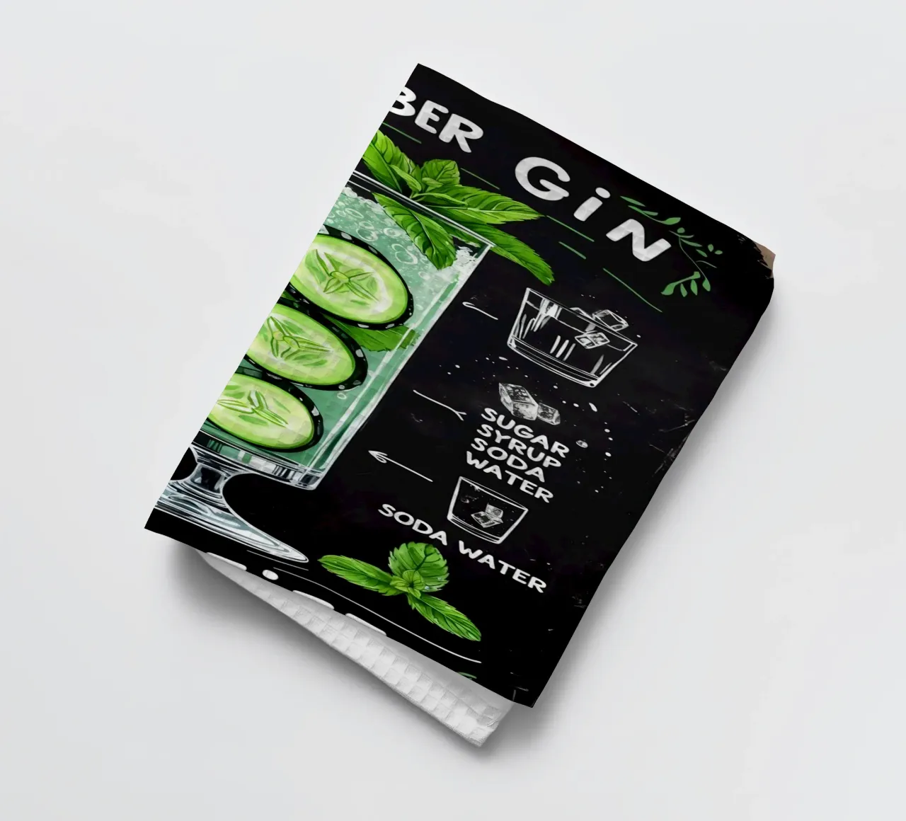 Cucumber Gin Cocktail canovaccio da cucina da Jeff Studio