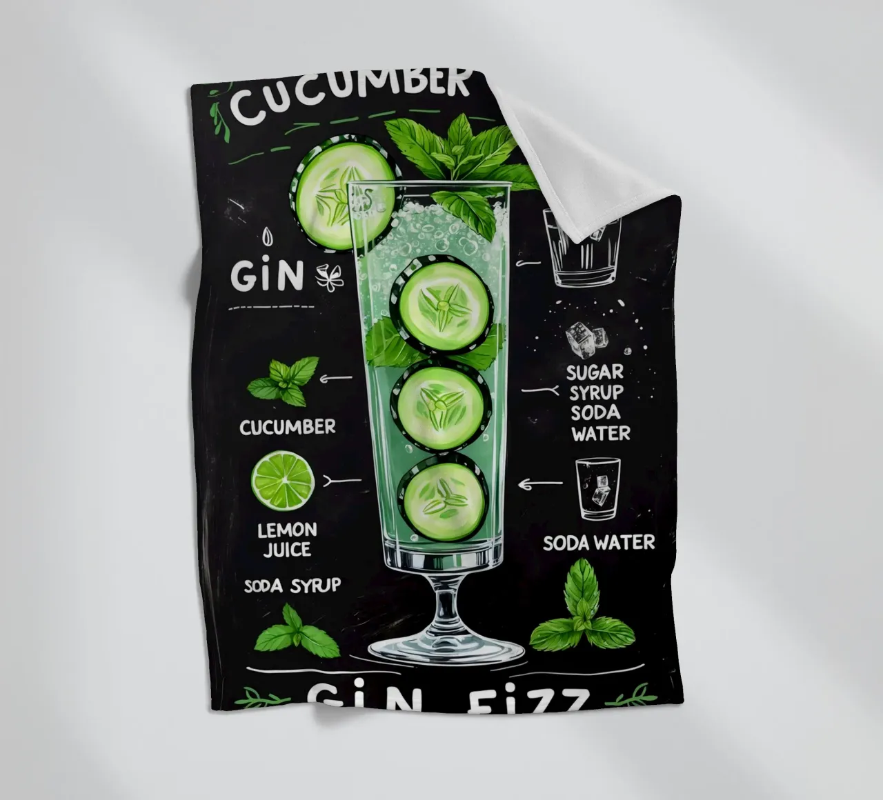 Cucumber Gin Cocktail coperta in pile da Jeff Studio