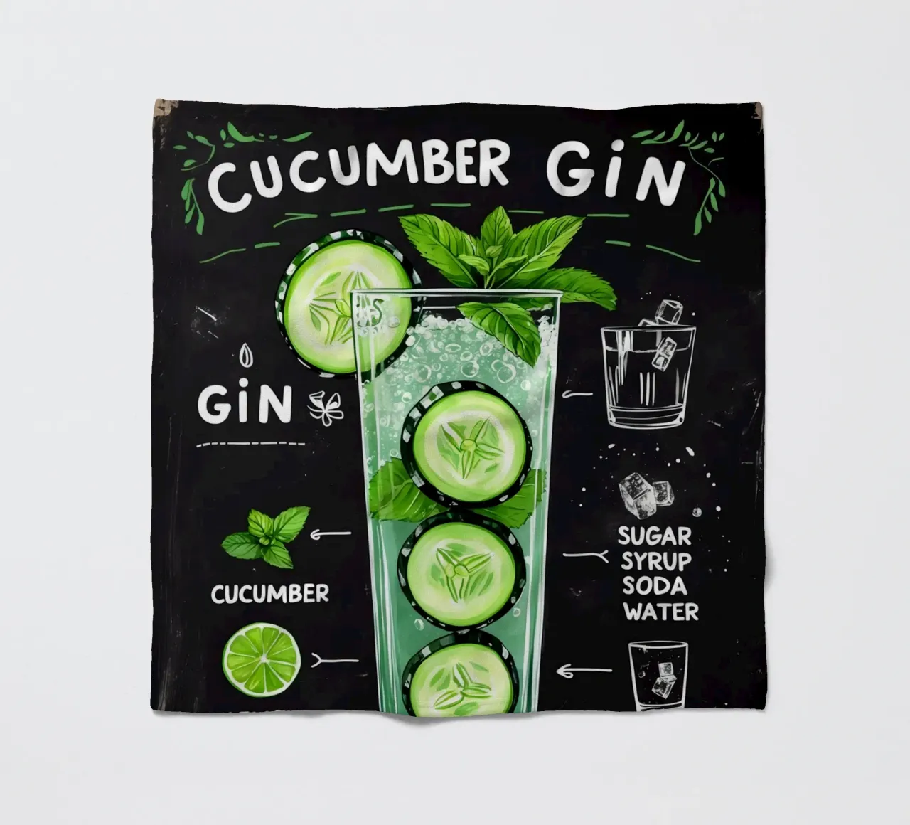 Cucumber Gin Cocktail coperta in pile da Jeff Studio