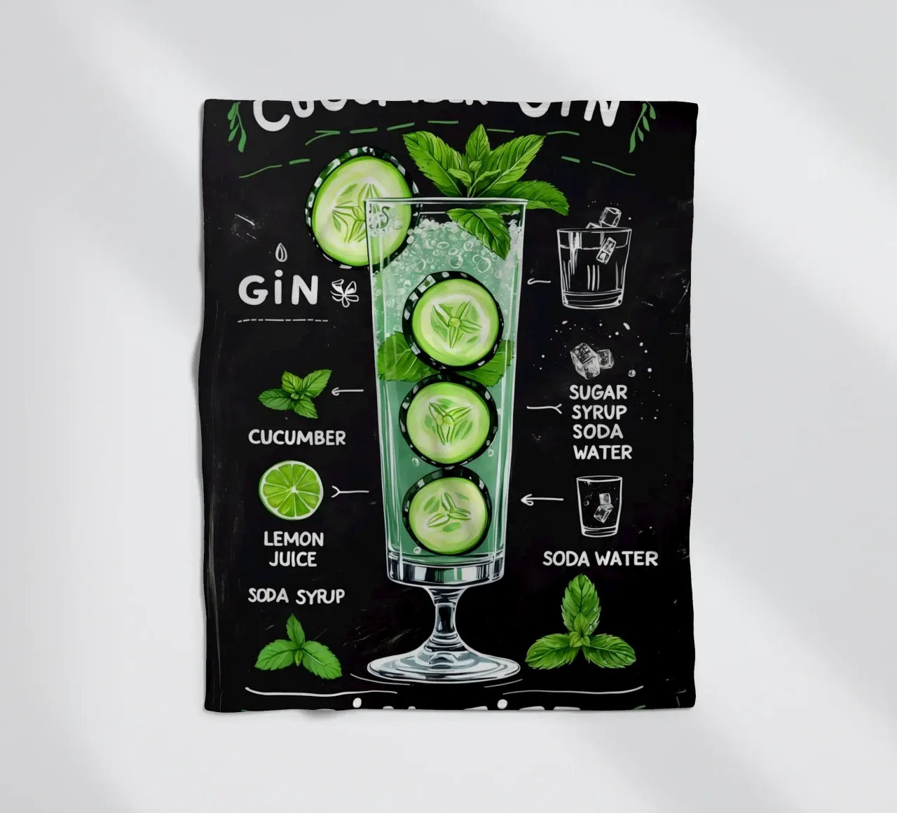 Cucumber Gin Cocktail coperta in pile da Jeff Studio