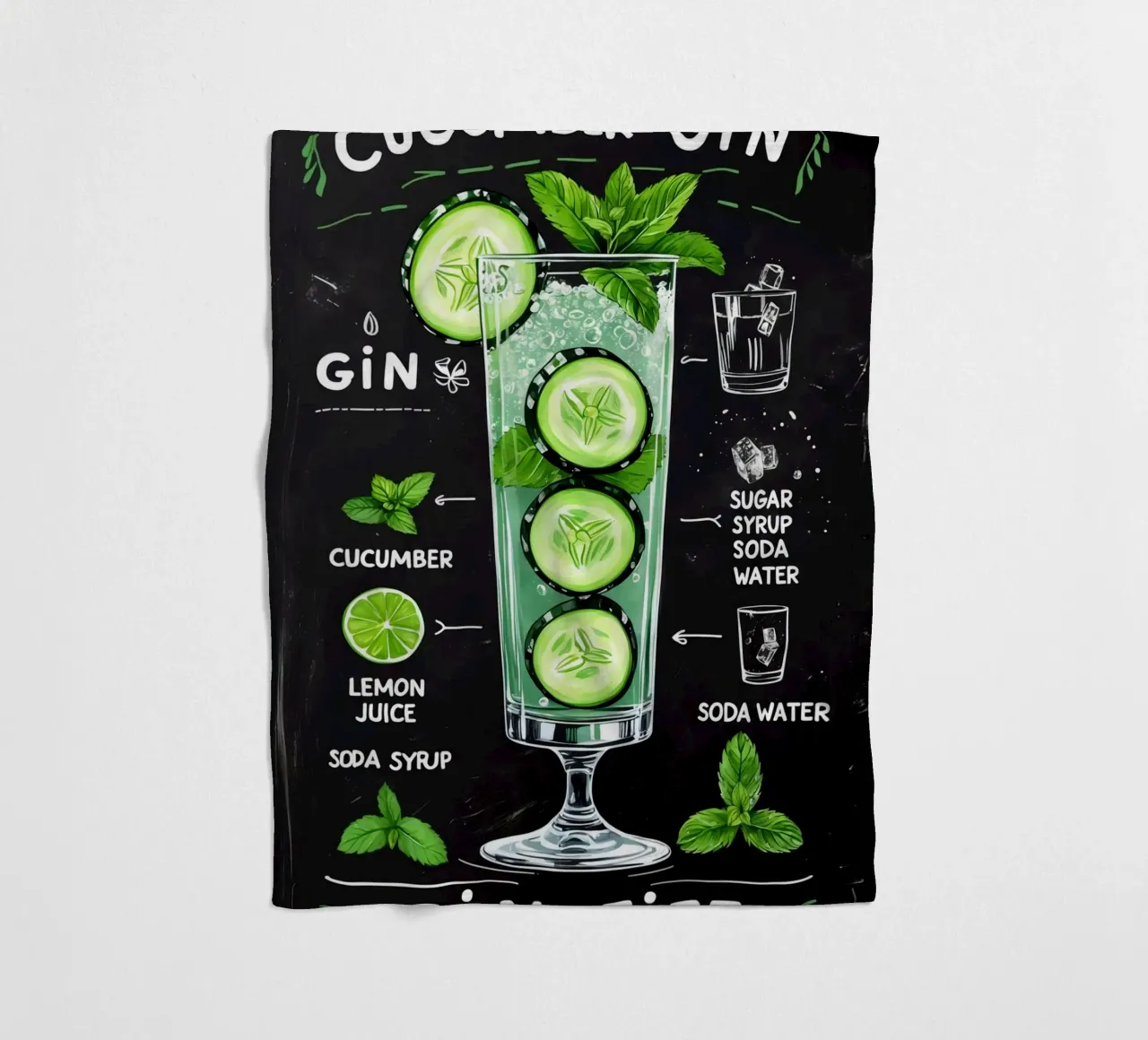 Cucumber Gin Cocktail coperta in pile da Jeff Studio