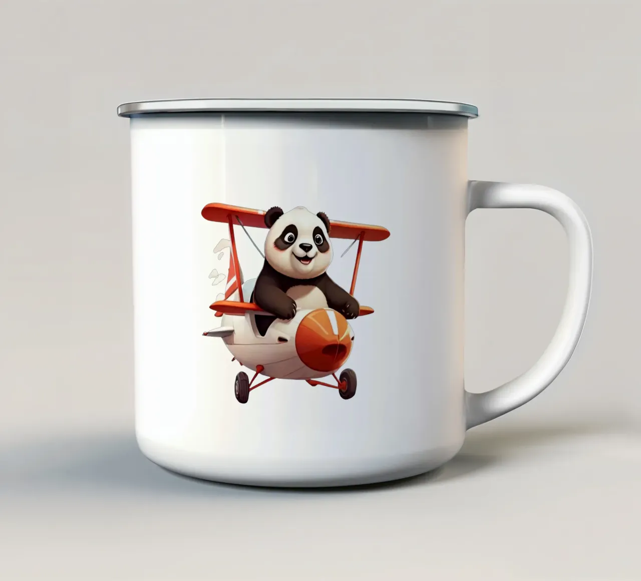 Panda Can Flay tazza in smalto da Delaney Okuneva