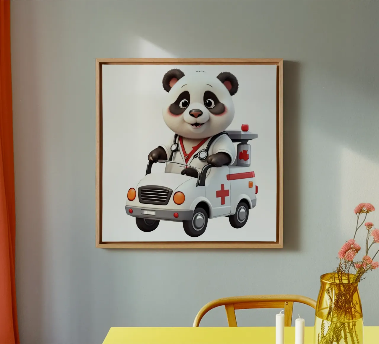 PAnda AMbulance tela con Cornice a cassetta da Delaney Okuneva