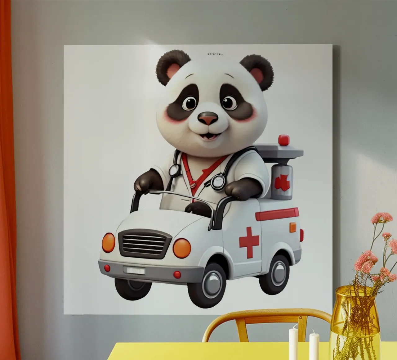 PAnda AMbulance tela con Cornice a cassetta da Delaney Okuneva