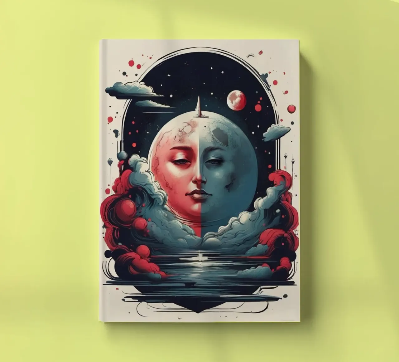 Moon Face notebook by Delaney Okuneva