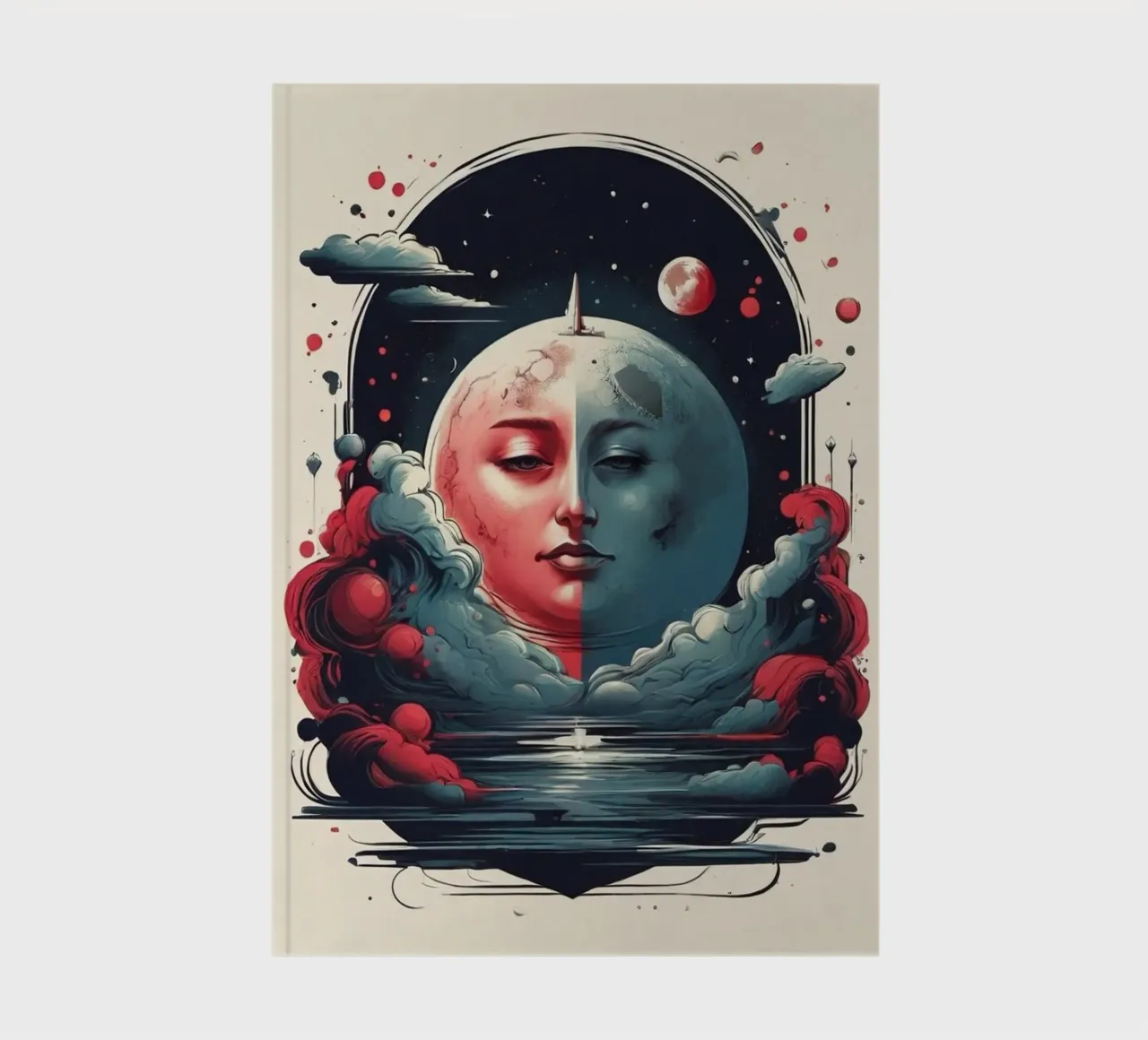 Moon Face notebook by Delaney Okuneva