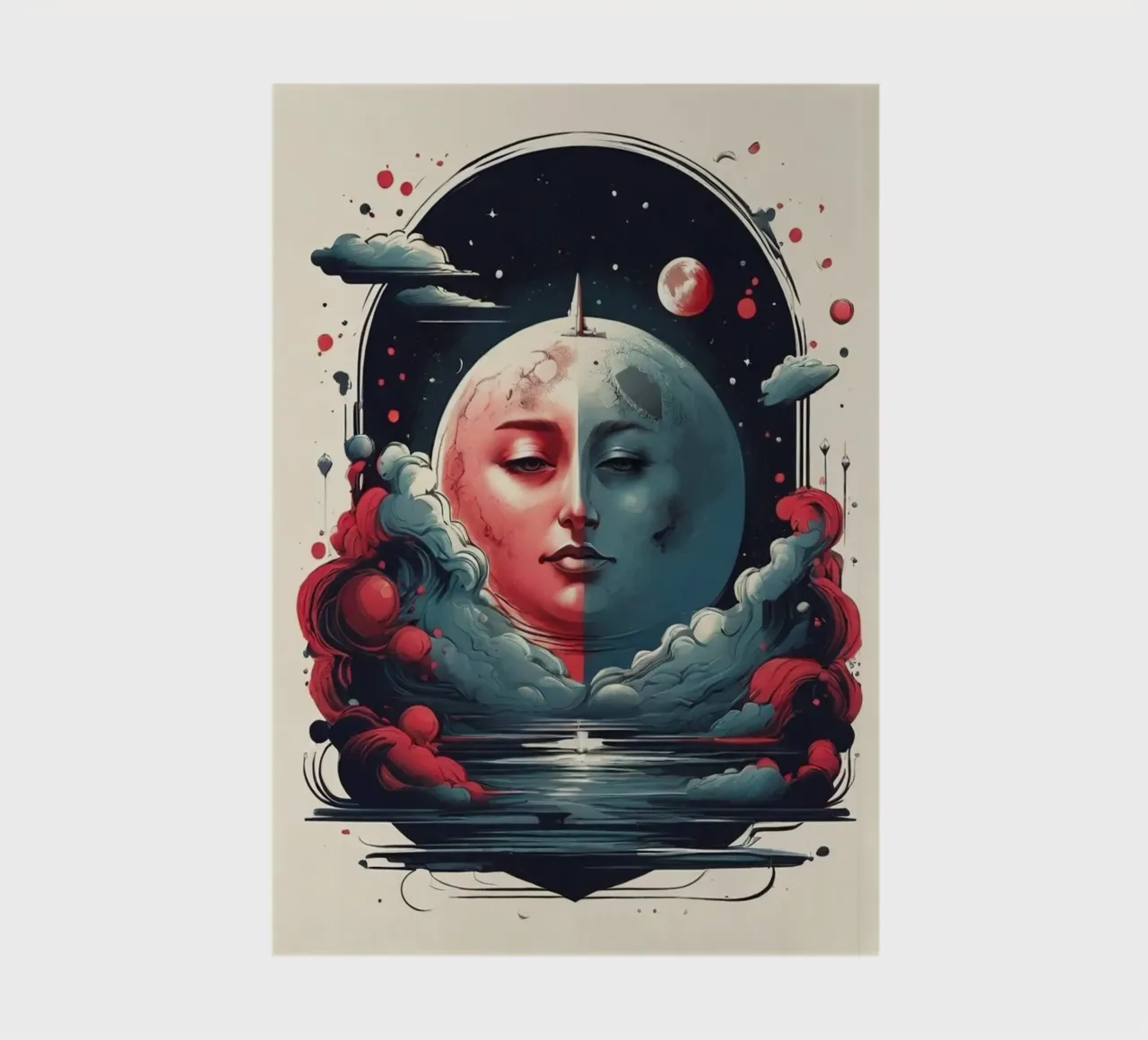 Moon Face notebook by Delaney Okuneva