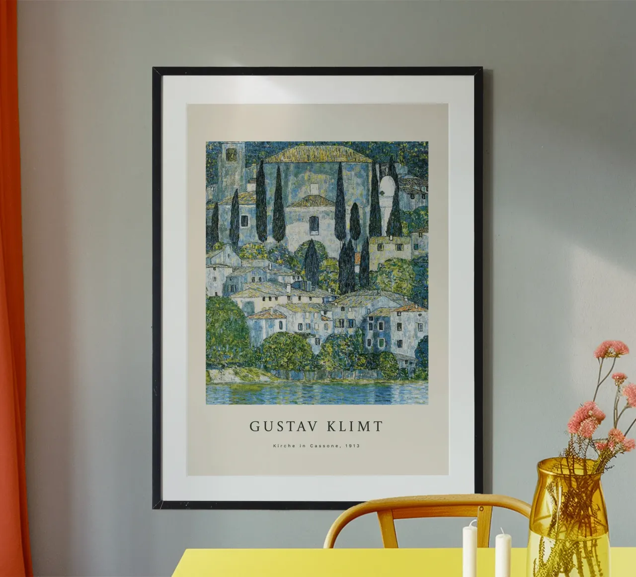 Gustav Klimt - Chiesa di Cassone poster con telaio in legno da Roy Terrell