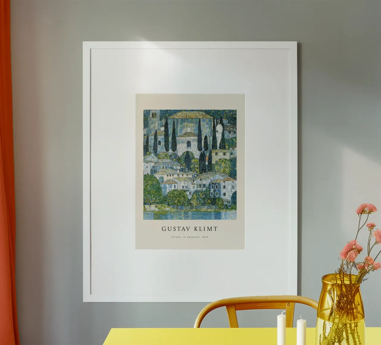 Gustav Klimt - Chiesa di Cassone poster con telaio in legno da Roy Terrell