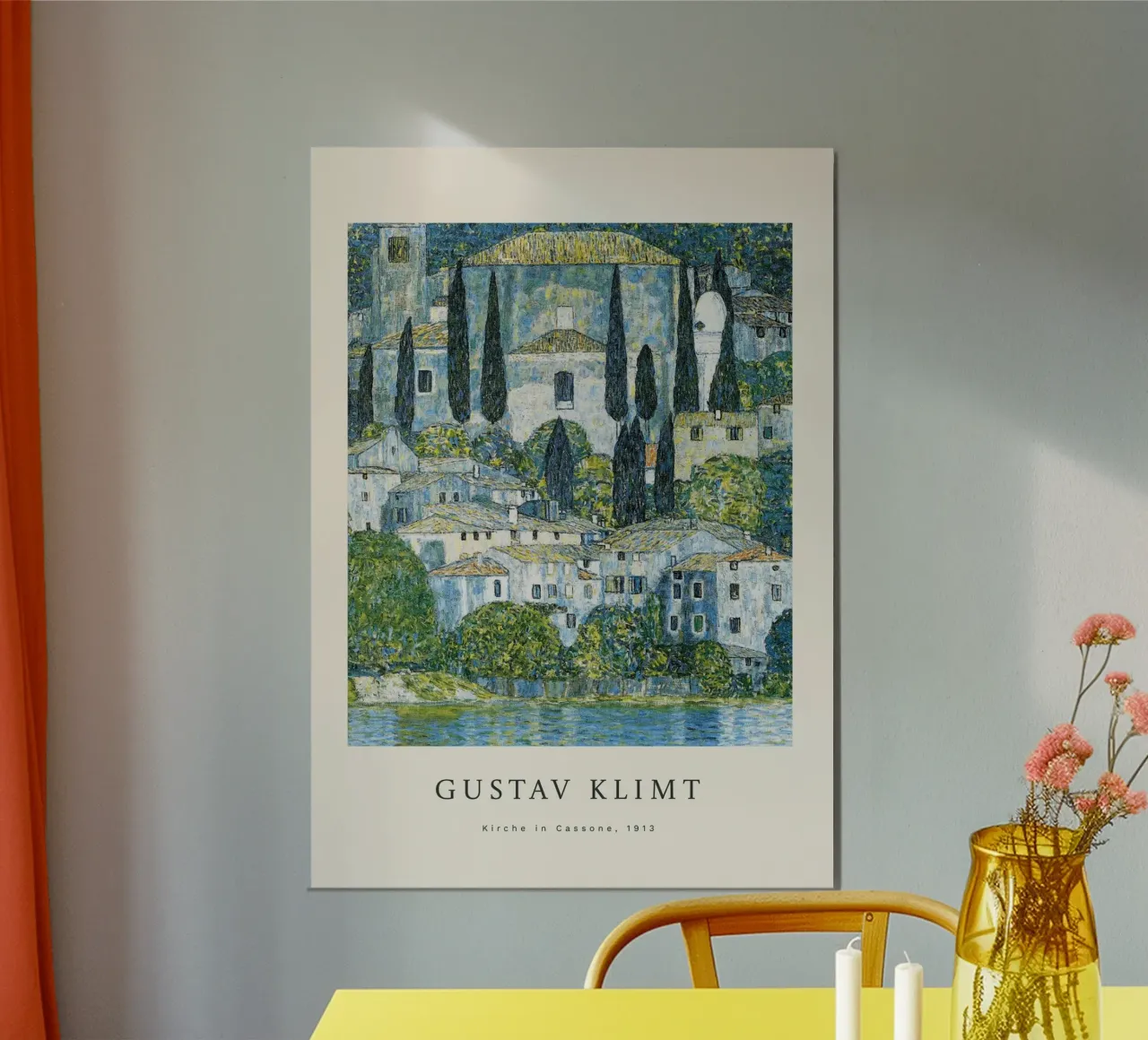 Gustav Klimt - Chiesa di Cassone poster con telaio in legno da Roy Terrell