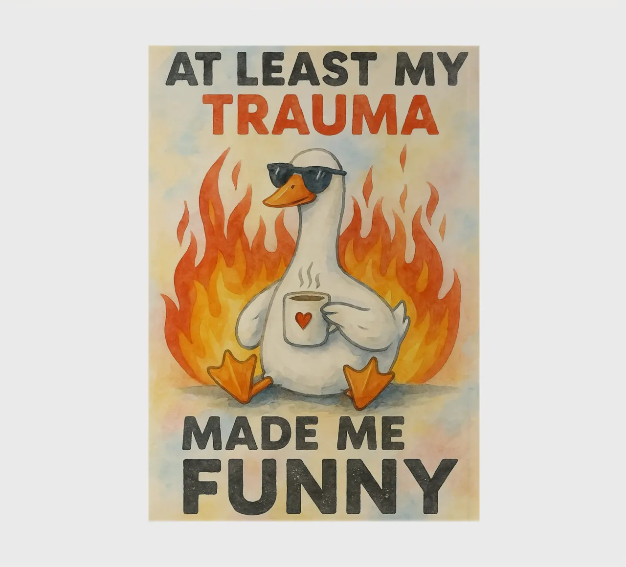 at least my trauma made me funny goose notebook by wadasx