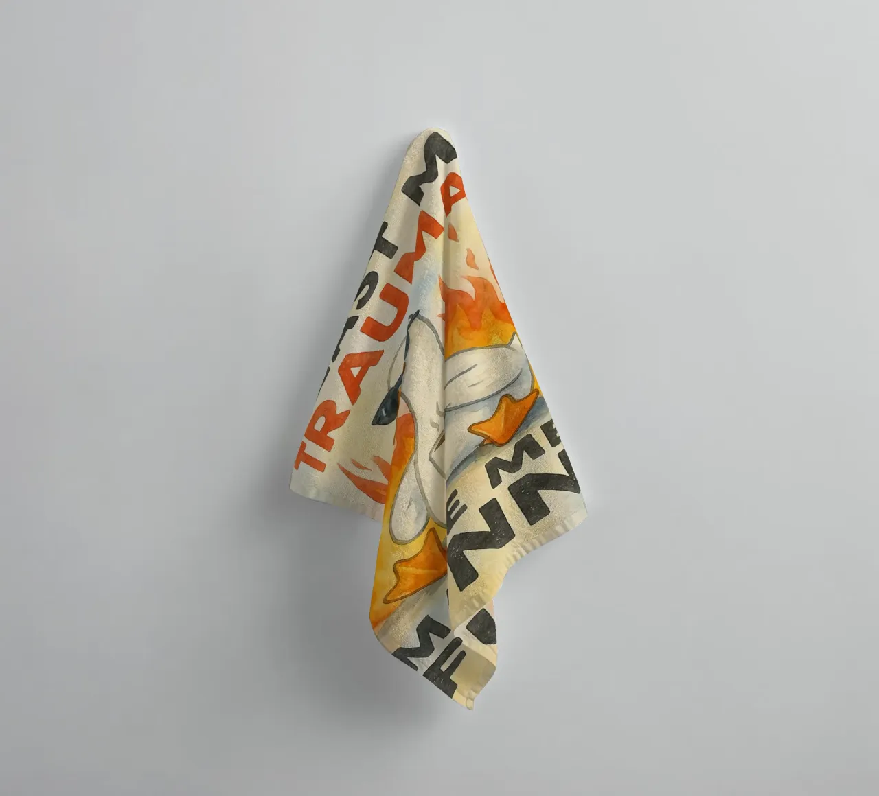 at least my trauma made me funny goose towel by wadasx
