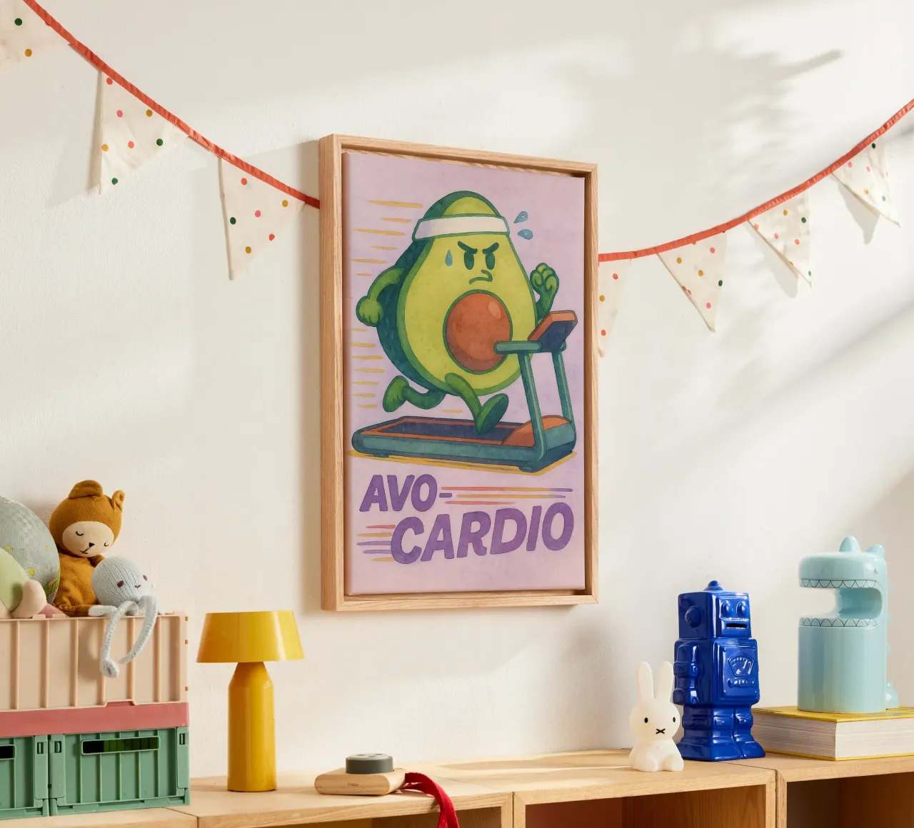 avocardio grappige avocado canvas met Baklijst van wadasx