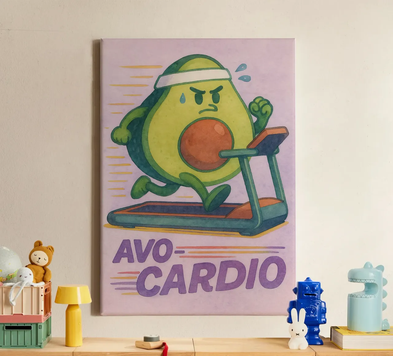 avocardio grappige avocado canvas met Baklijst van wadasx