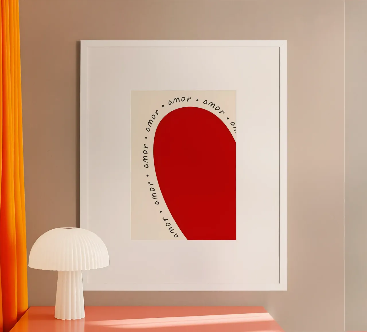 Amor poster con telaio in legno da Type & Tape