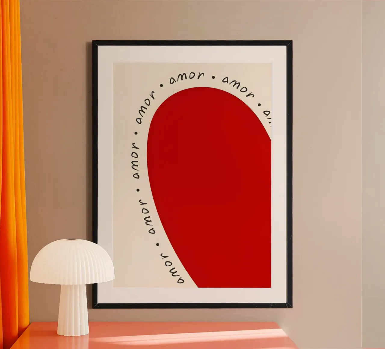 Amor poster con telaio in legno da Type & Tape