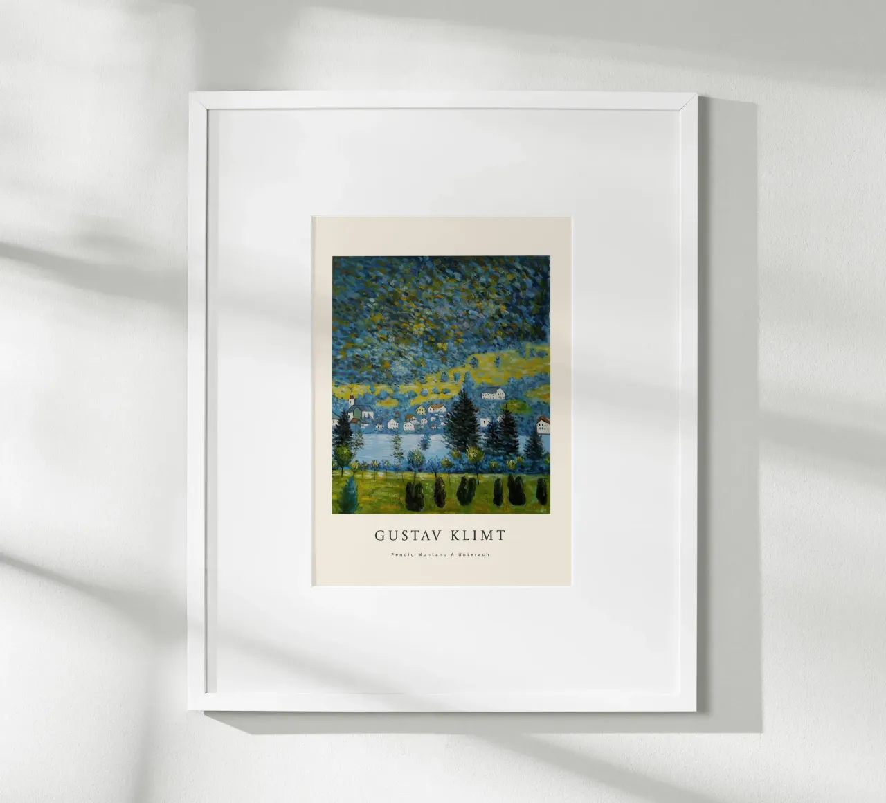 Gustav Klimt - Pendio Montano A Unterach poster con telaio in legno da Roy Terrell