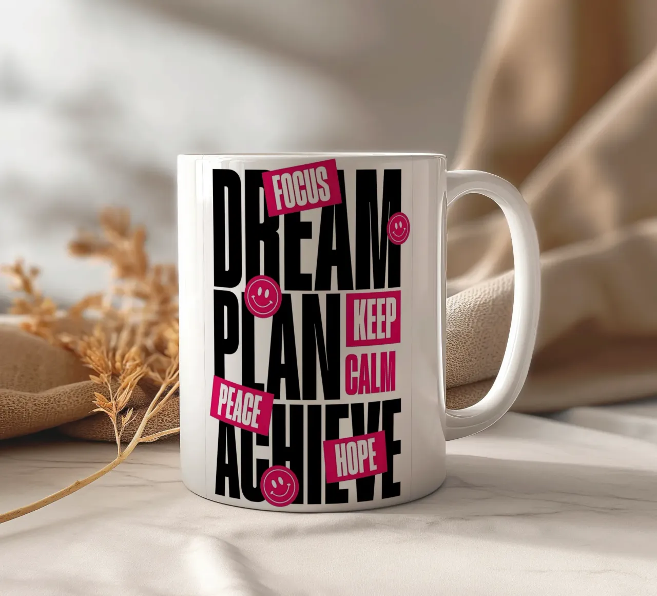 KEEP CALM, and HOPE tazza in ceramica da Type & Tape