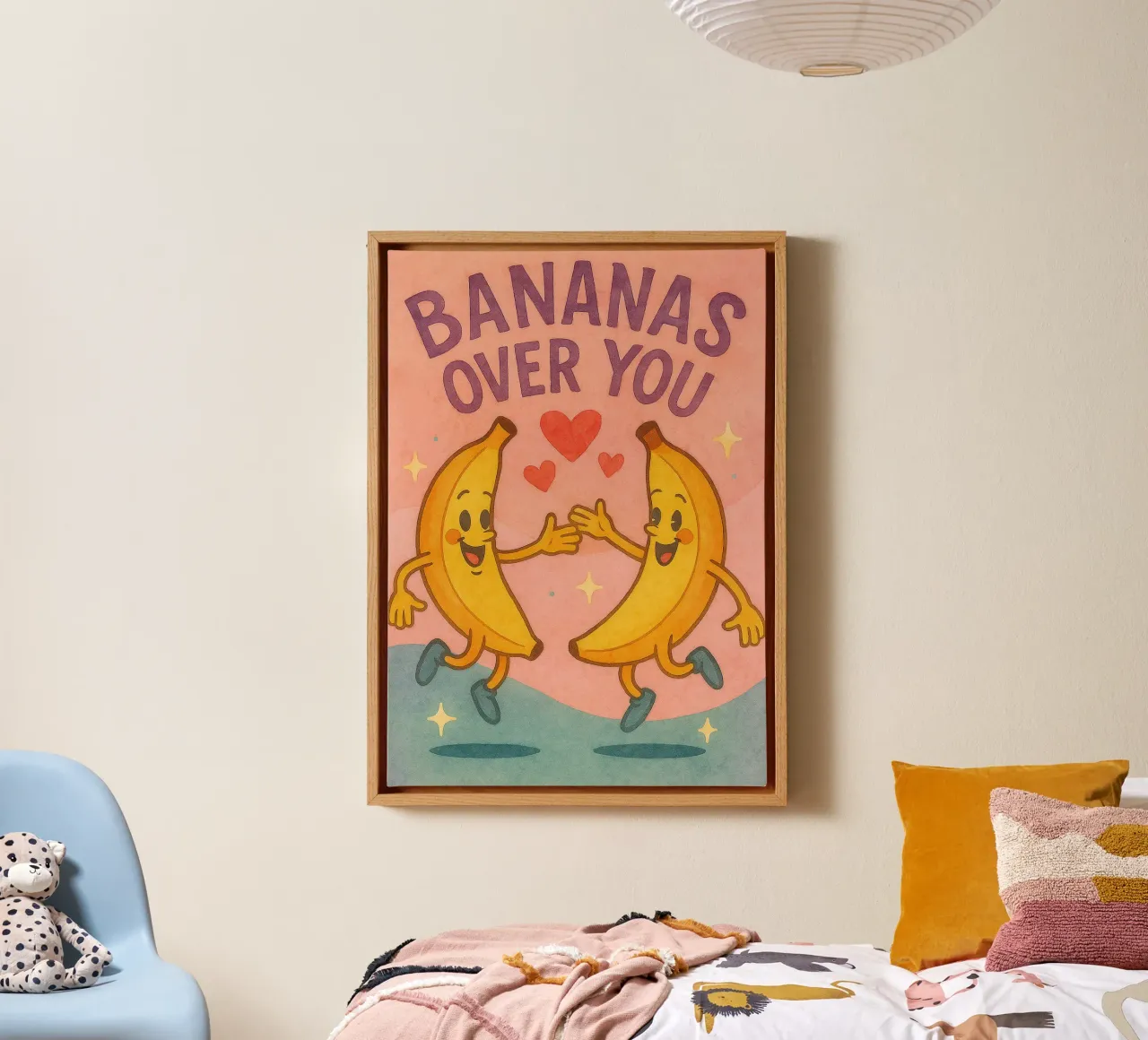 banana su di te divertente tela con Cornice a cassetta da wadasx