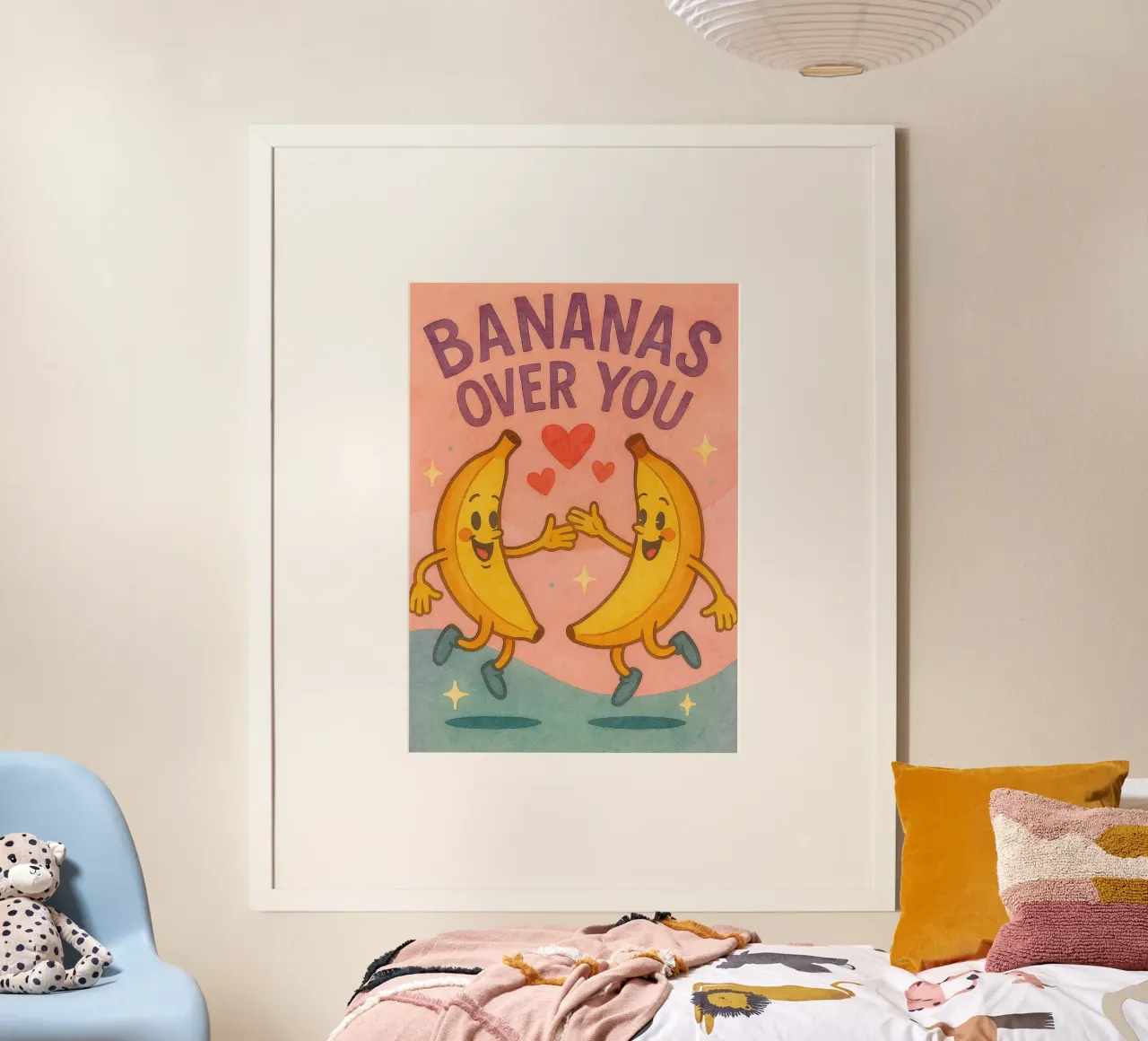 banana su di te divertente poster con telaio in legno da wadasx