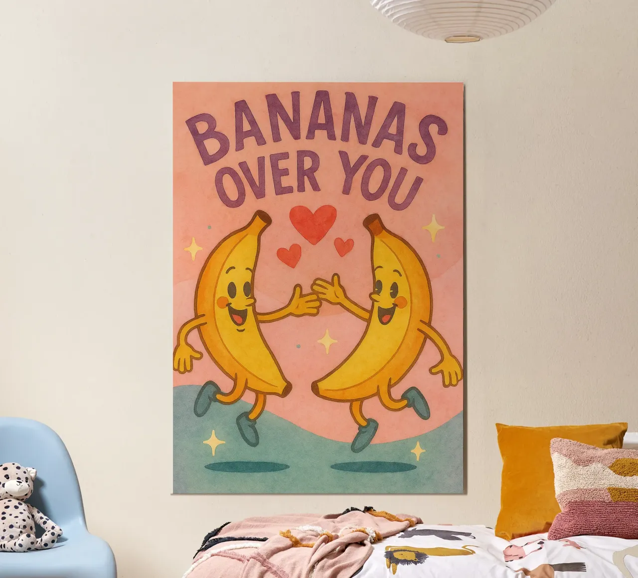 banana su di te divertente poster con telaio in legno da wadasx