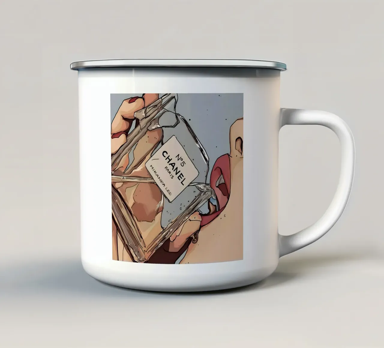perfume bottle tazza in smalto da Type & Tape
