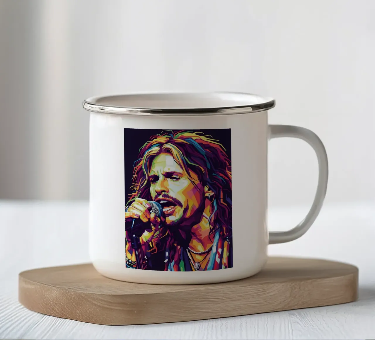 Steven Tyler art #2 enamel mug by Hantamrata