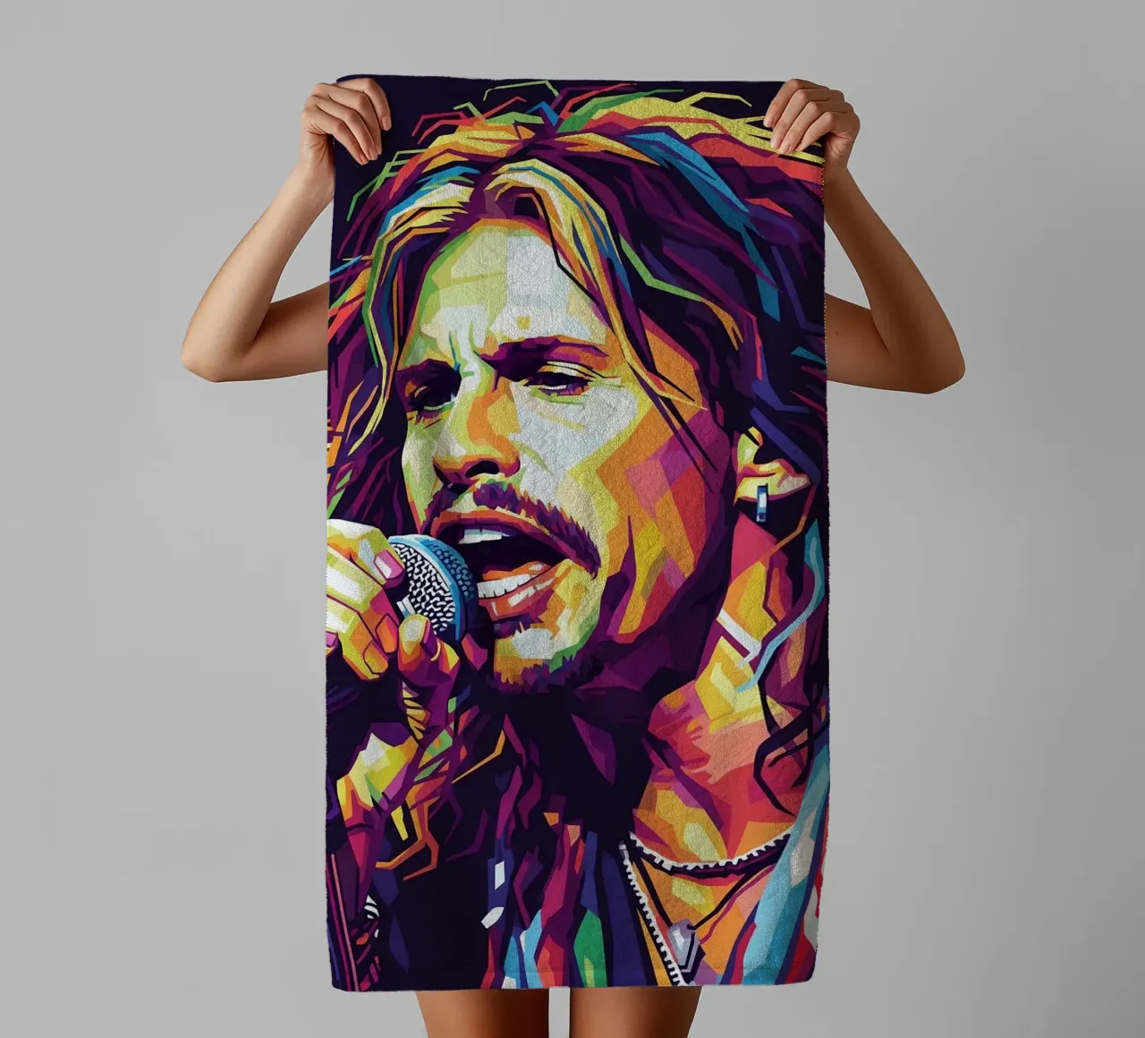 Steven Tyler art #2 towel by Hantamrata