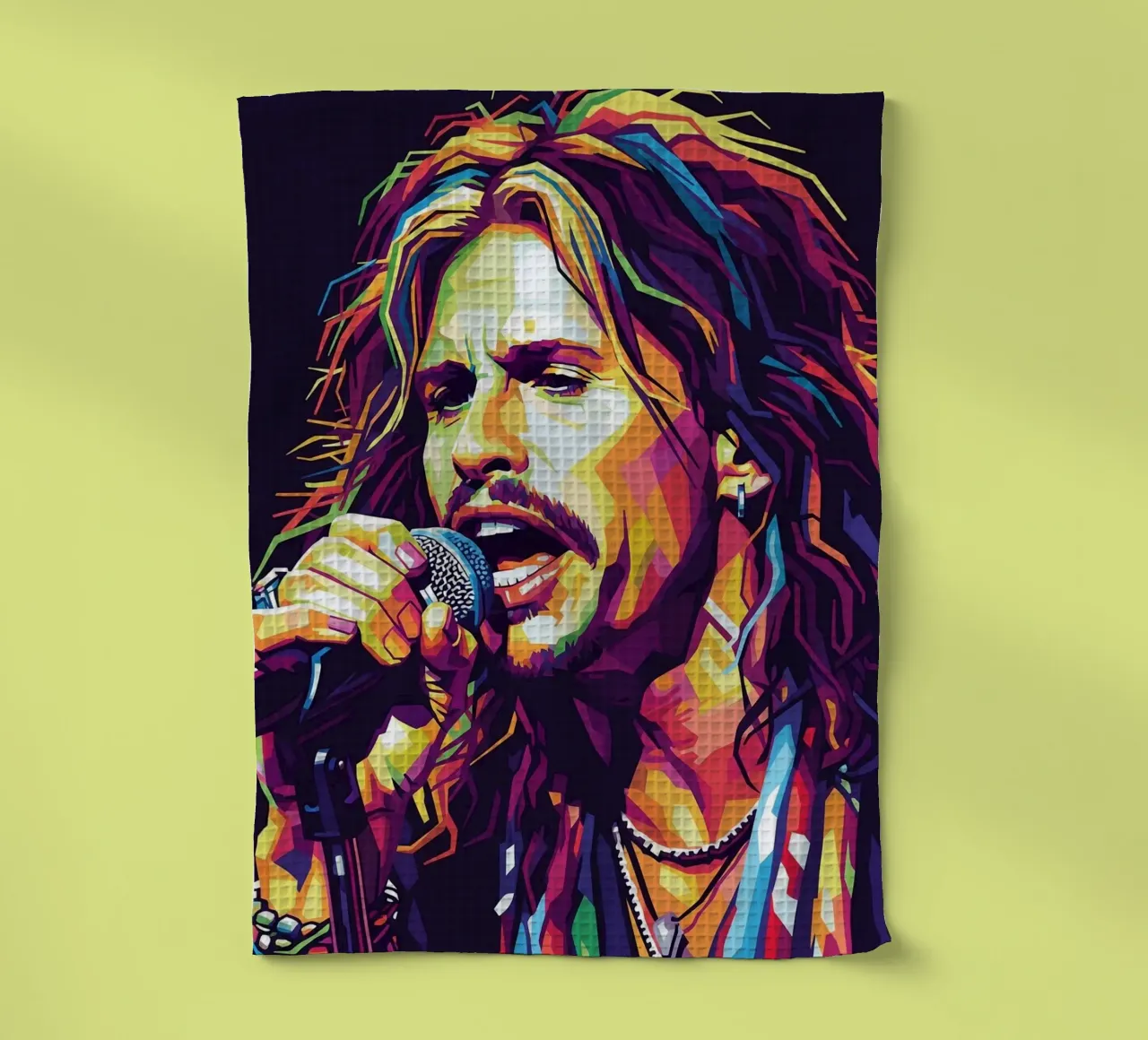Steven Tyler art #2 tea towel by Hantamrata