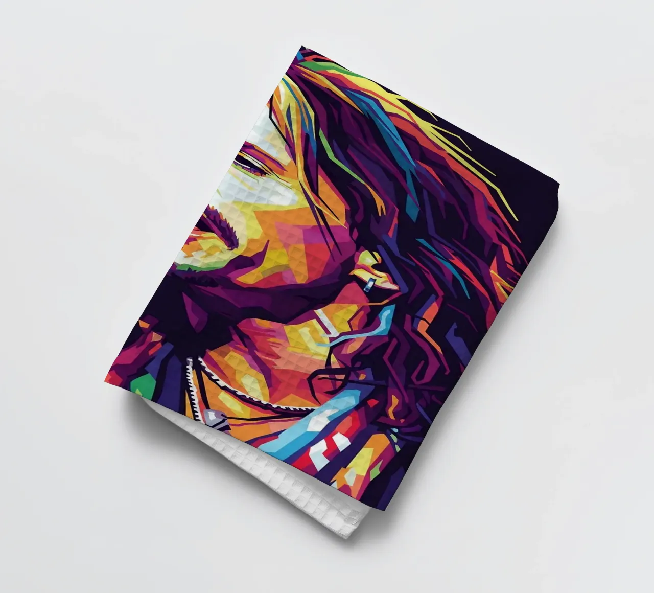 Steven Tyler art #2 tea towel by Hantamrata