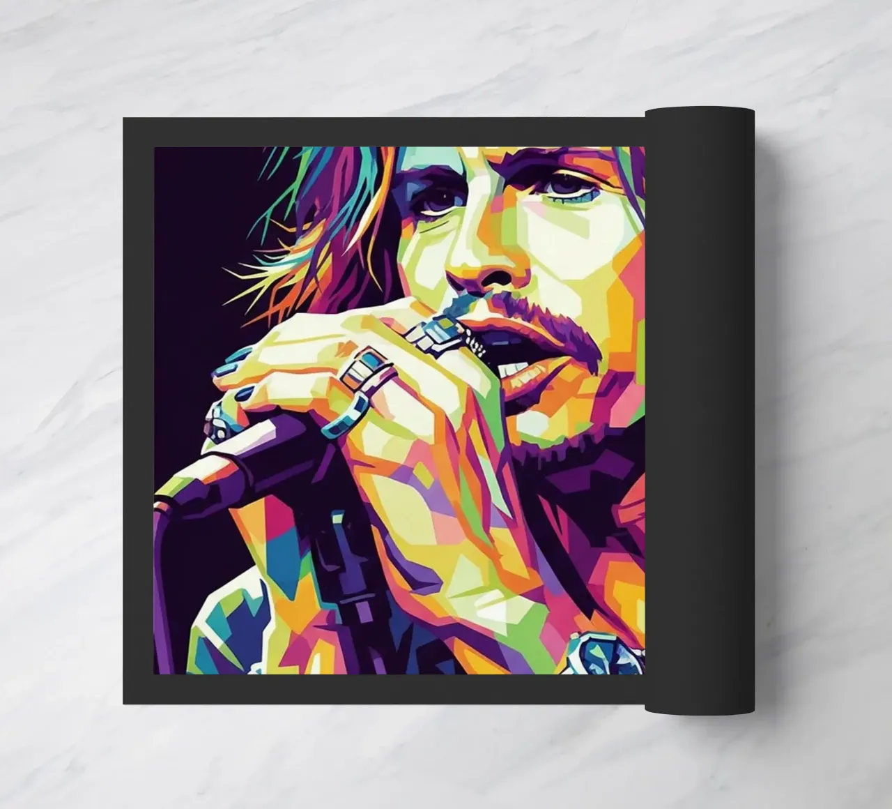 Steven Tyler art #3 doormat by Hantamrata