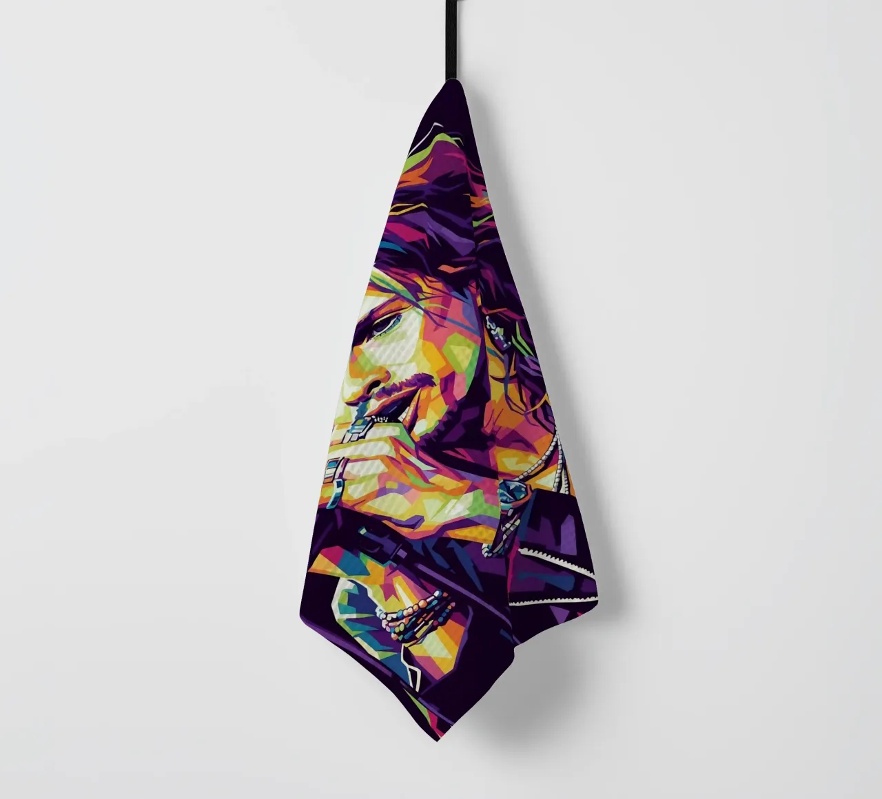 Steven Tyler art #3 tea towel by Hantamrata