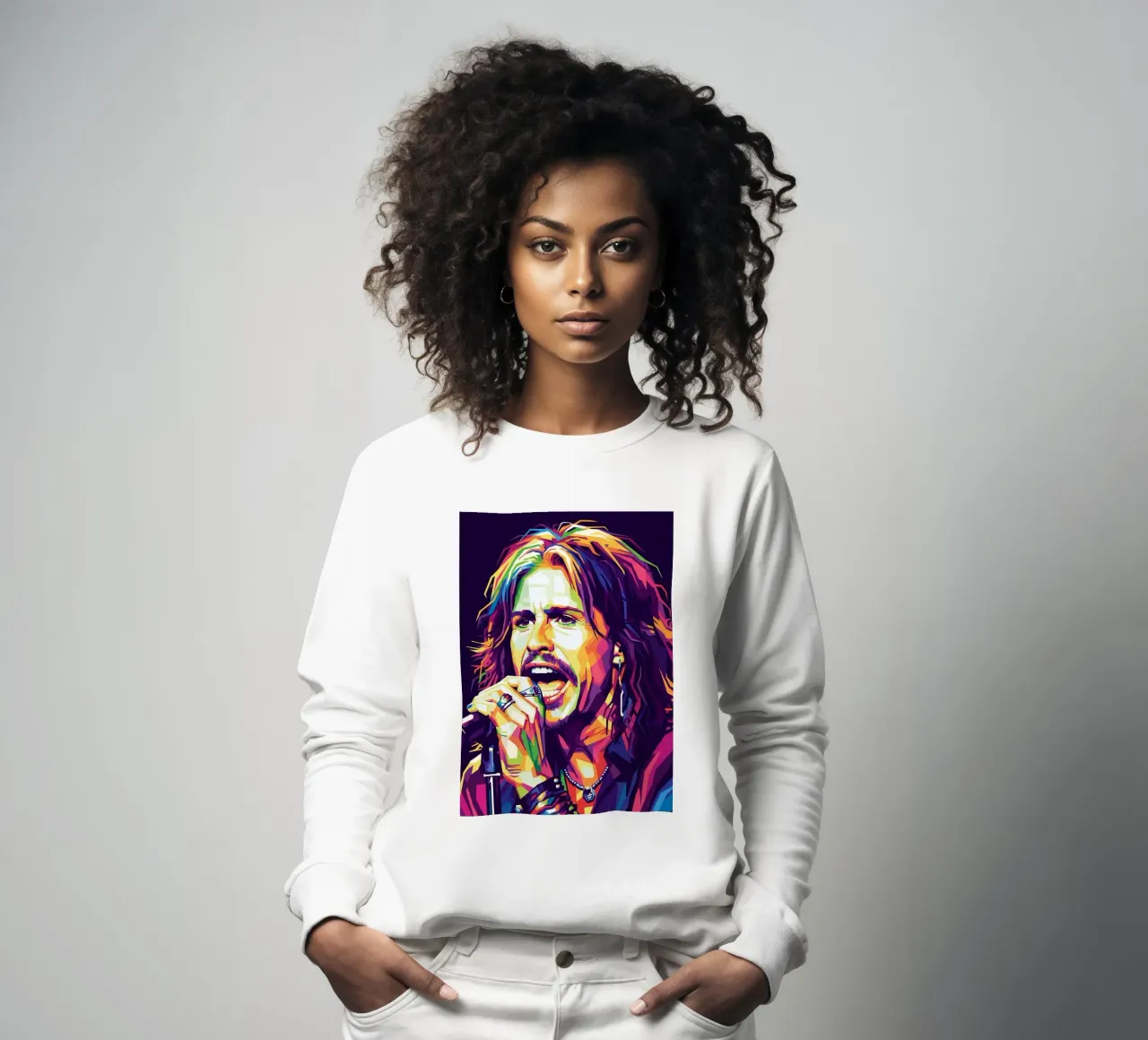 Steven Tyler pop-art portret sweatshirt van Hantamrata