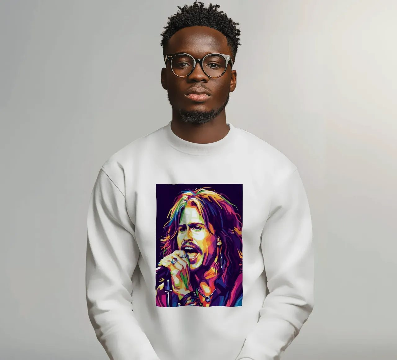 Steven Tyler pop-art portret sweatshirt van Hantamrata