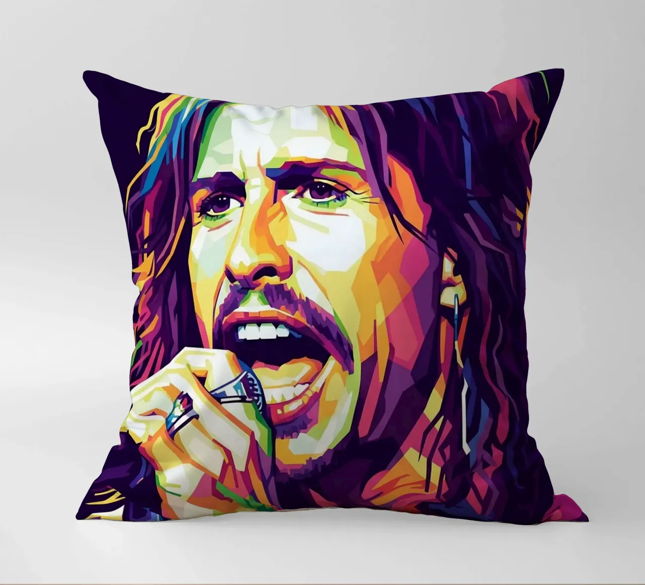 Ritratto pop art di Steven Tyler cuscino da Hantamrata