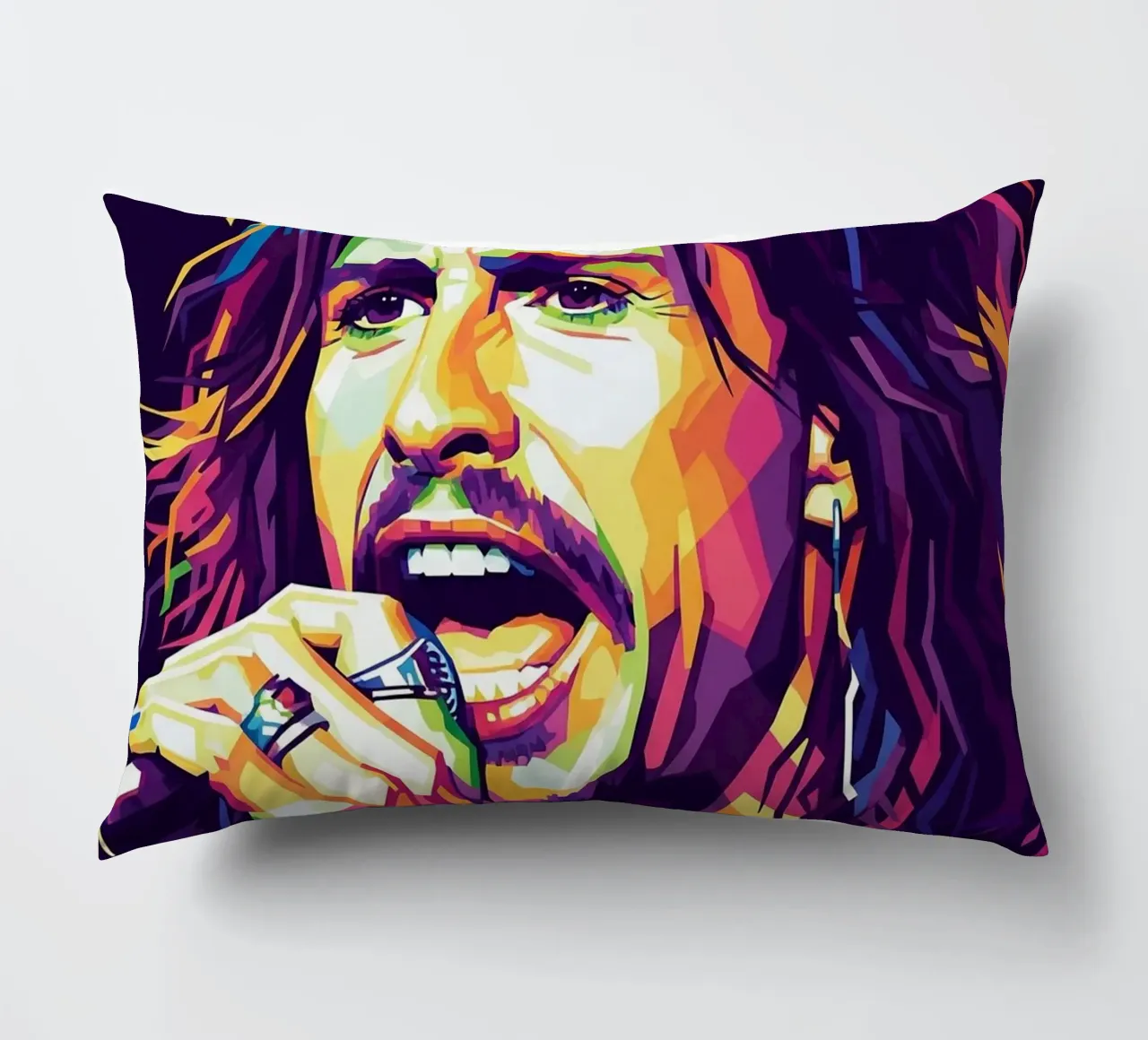 Ritratto pop art di Steven Tyler cuscino da Hantamrata