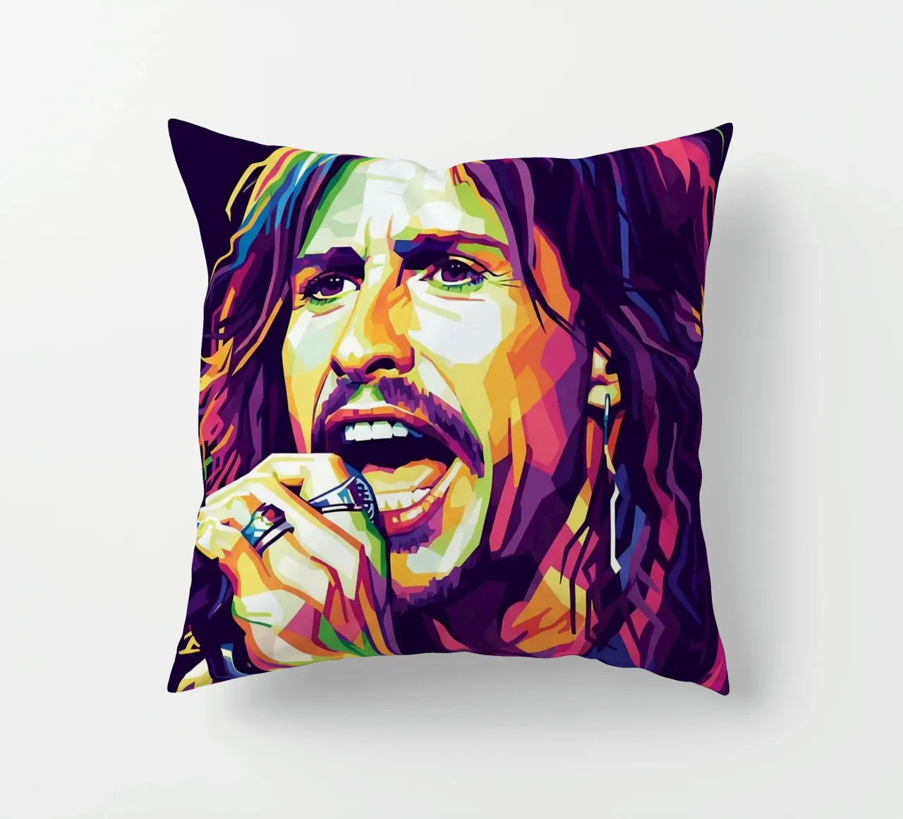 Ritratto pop art di Steven Tyler cuscino da Hantamrata