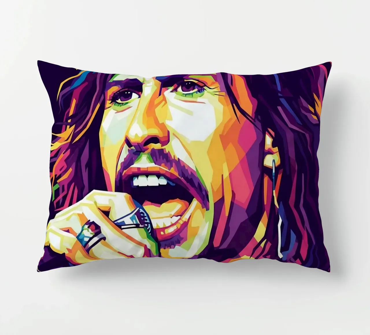 Ritratto pop art di Steven Tyler cuscino da Hantamrata