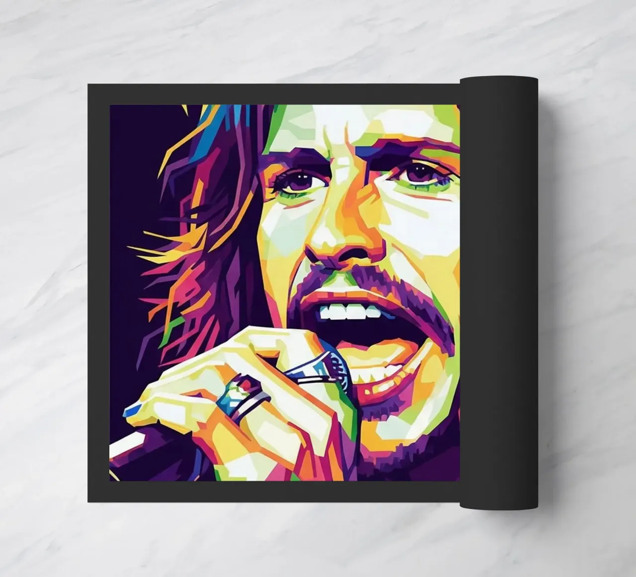 Ritratto pop art di Steven Tyler zerbino da Hantamrata
