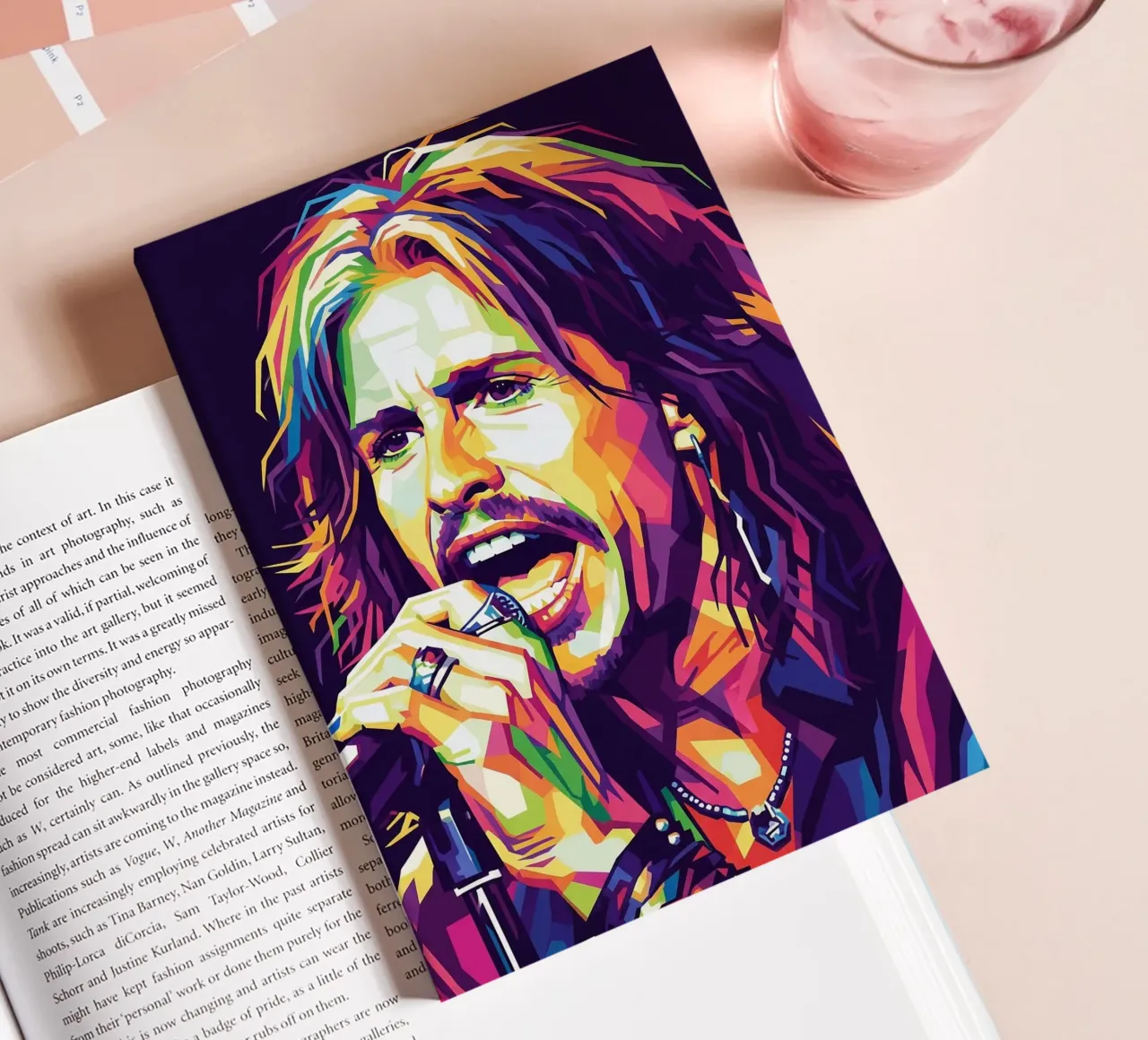 Steven Tyler pop art portrait notebook by Hantamrata
