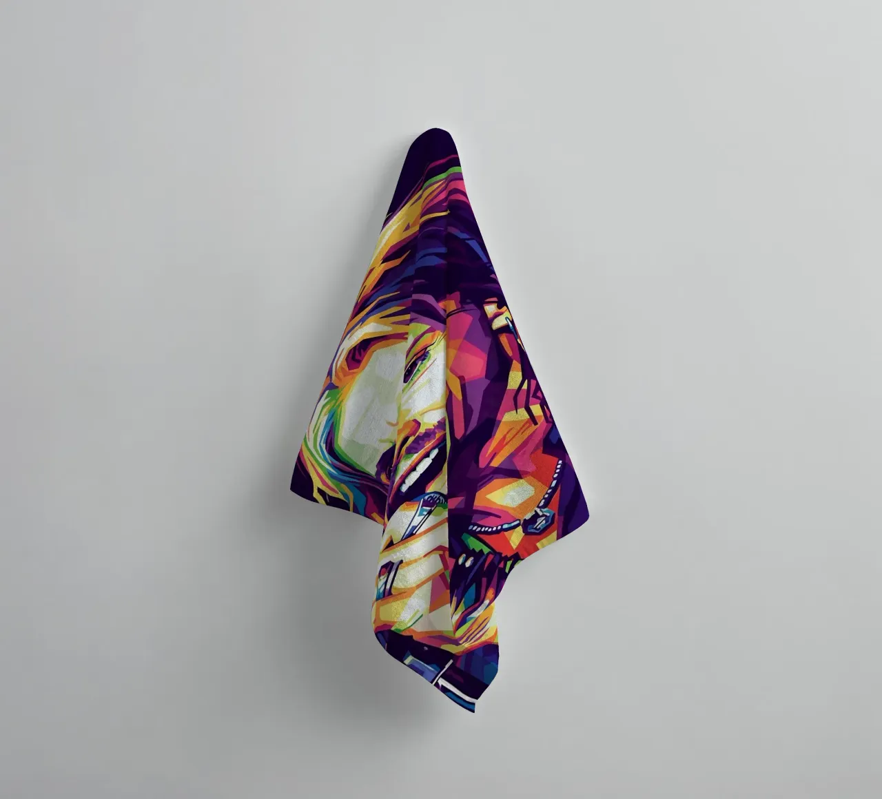 Steven Tyler pop art portrait towel by Hantamrata