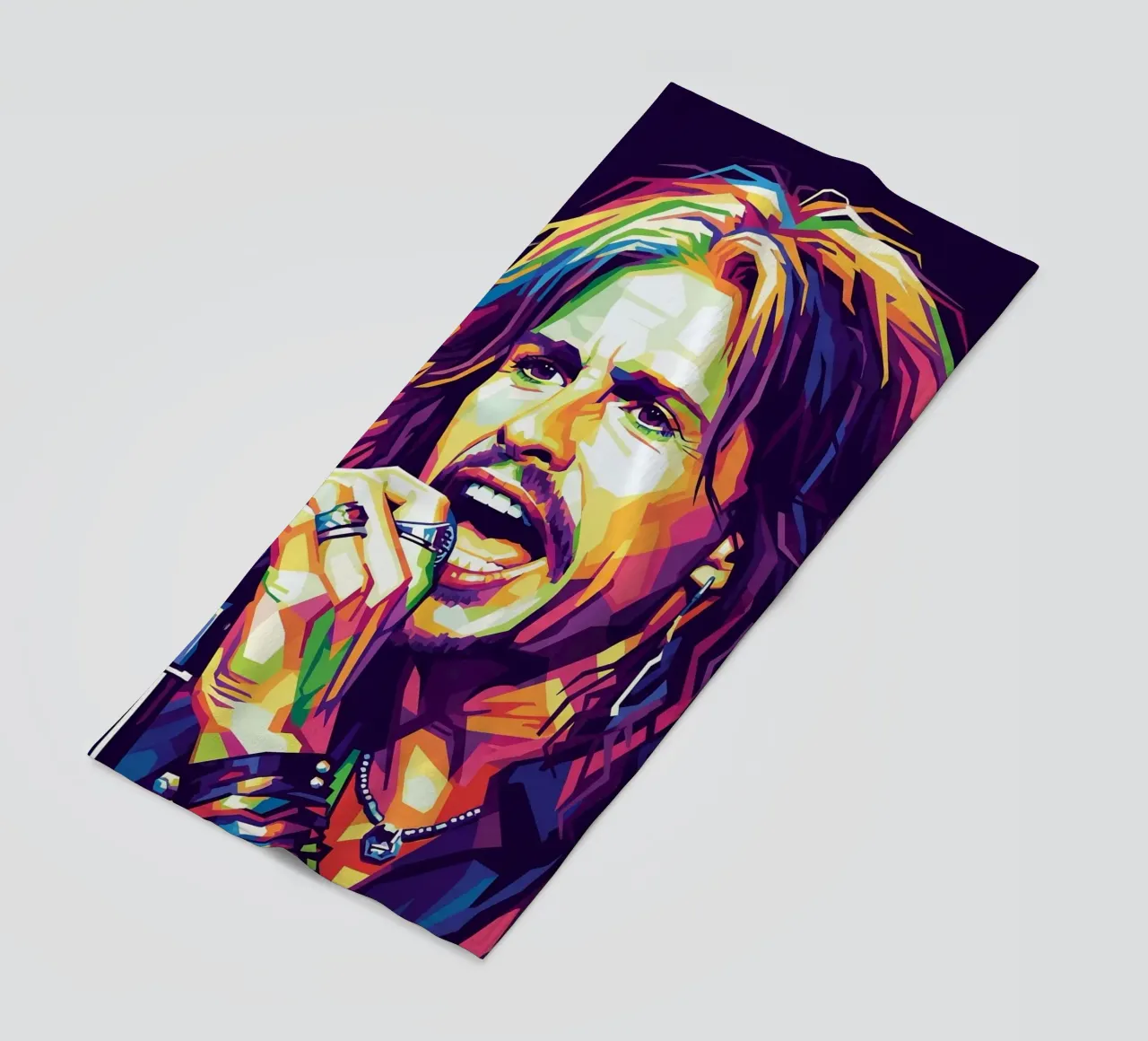 Ritratto pop art di Steven Tyler telo mare da Hantamrata