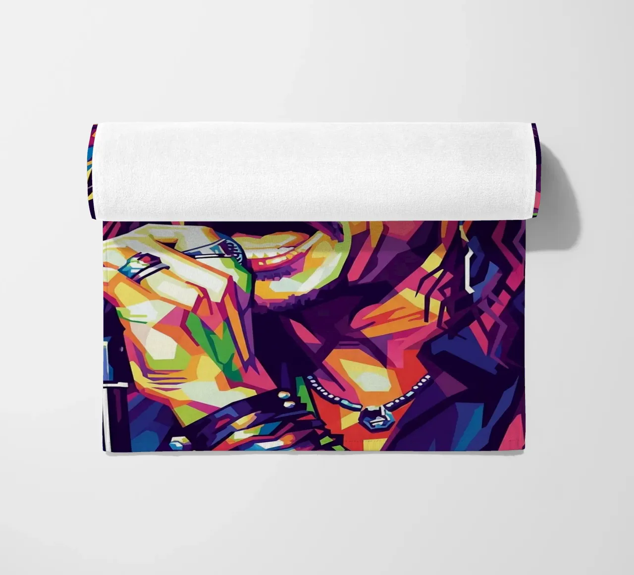 Ritratto pop art di Steven Tyler telo mare da Hantamrata