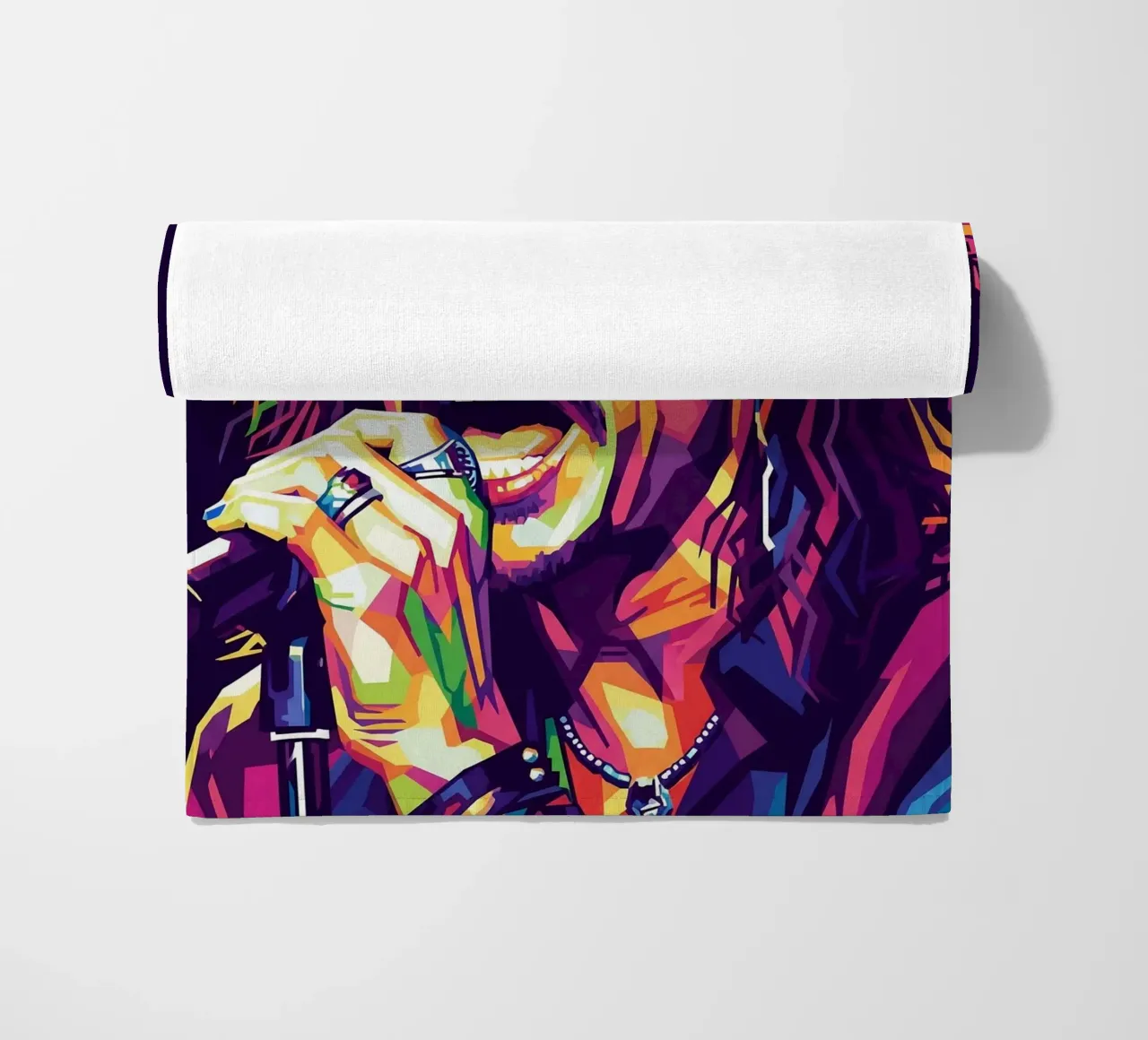 Ritratto pop art di Steven Tyler telo mare da Hantamrata