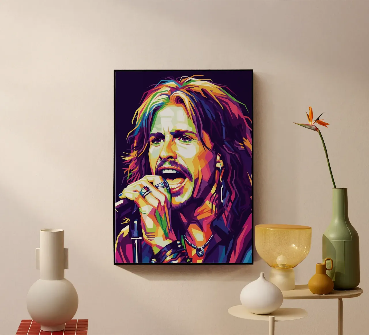 Ritratto pop art di Steven Tyler plexiglass da Hantamrata